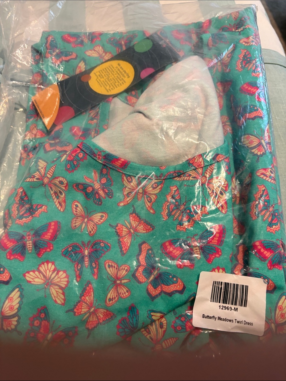 Svaha USA Butterfly Meadows Twirl Dress - Teal with Multicolor Butterflies